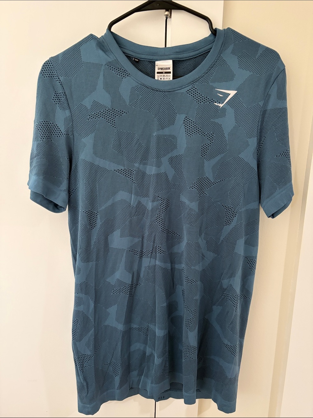 Gymshark Men’s Teal Camo Short-Sleeve Training Tee